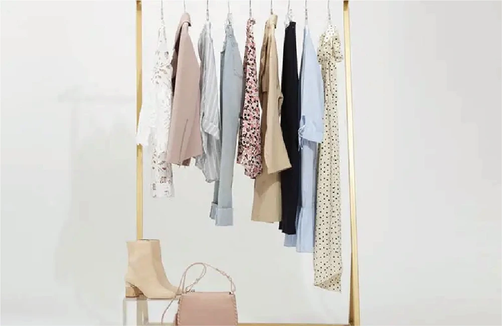 various designs of clothes and fabric
