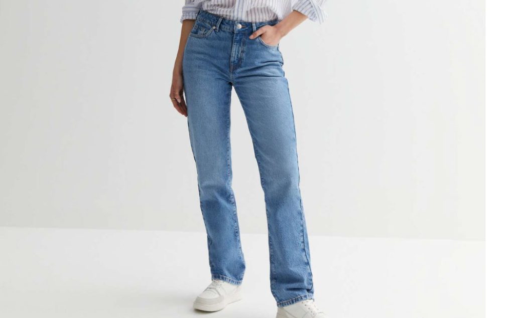 Full length straight leg jeans