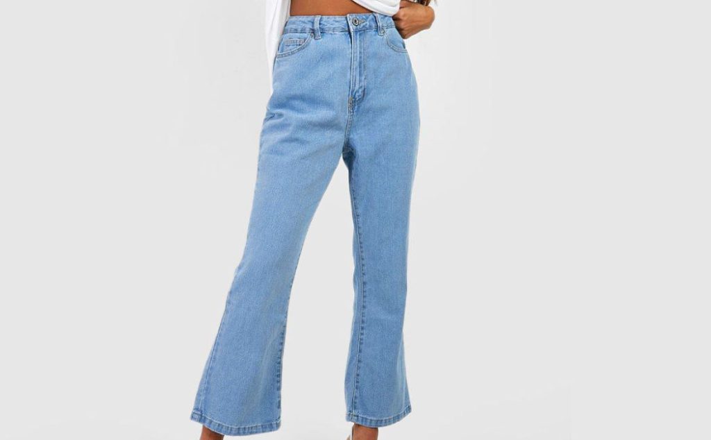Cropped culotte style jeans