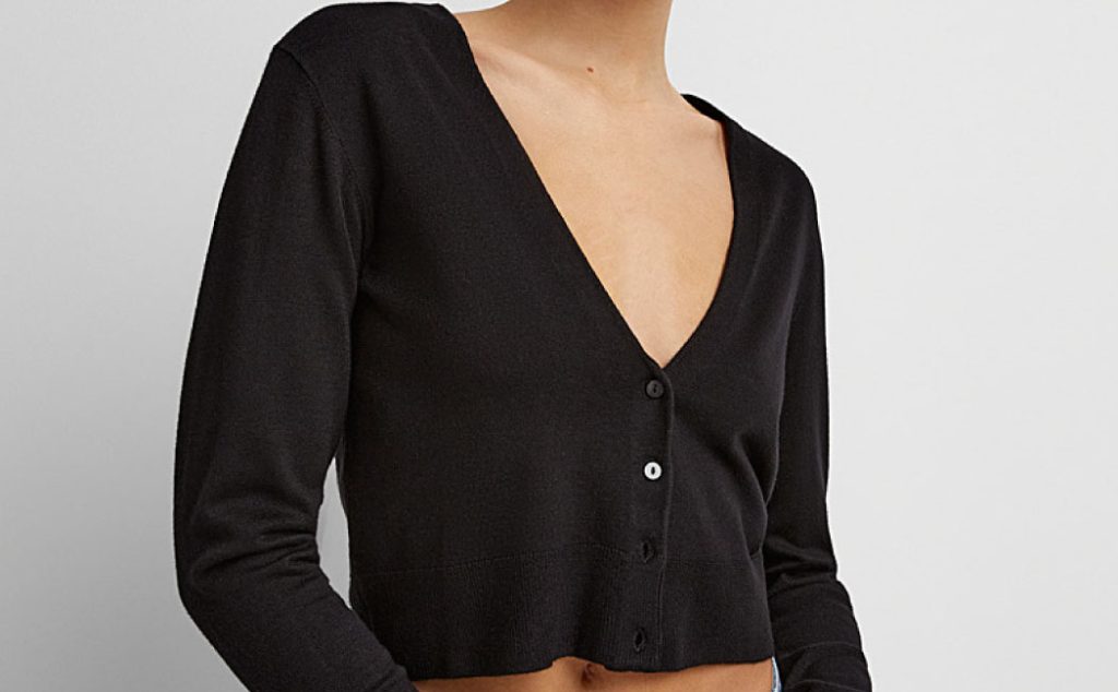 Cropped v-neck types of cardigans