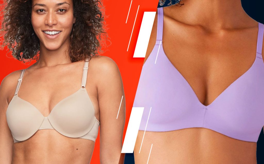 Comparison of underwear vs non-underwear bras